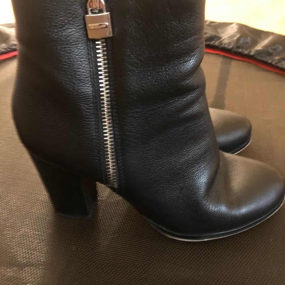 Michael Kors Black Ankle Boots with Silver Zipper
